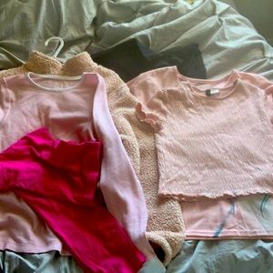 Pink shirts.